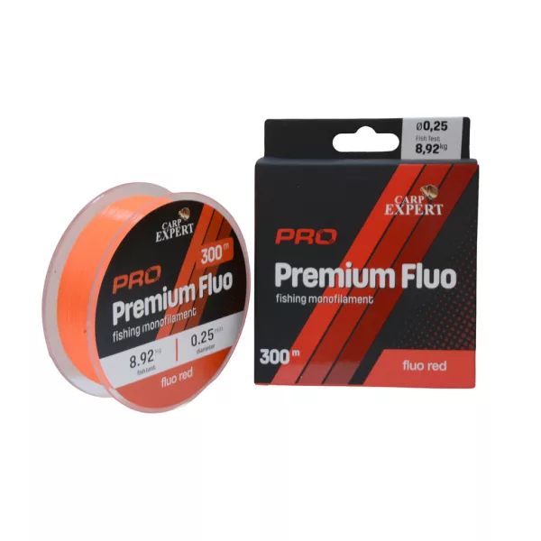 Carp Expert Pro Premium Fluo Červený 0,20mm Monofilní hlavní vlasec 300m