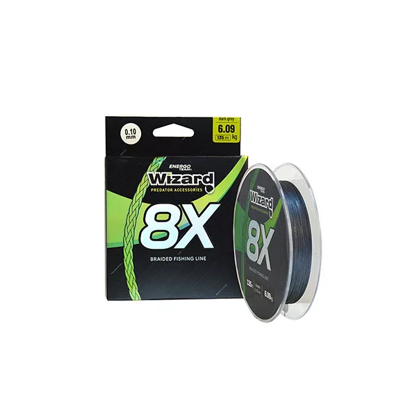 Wizard 8X Dark Grey 0,16mm 135m Pletená šňůra