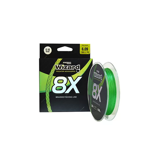 Wizard 8X Limetkově zelená 0,16mm 135m Pletená šňůra