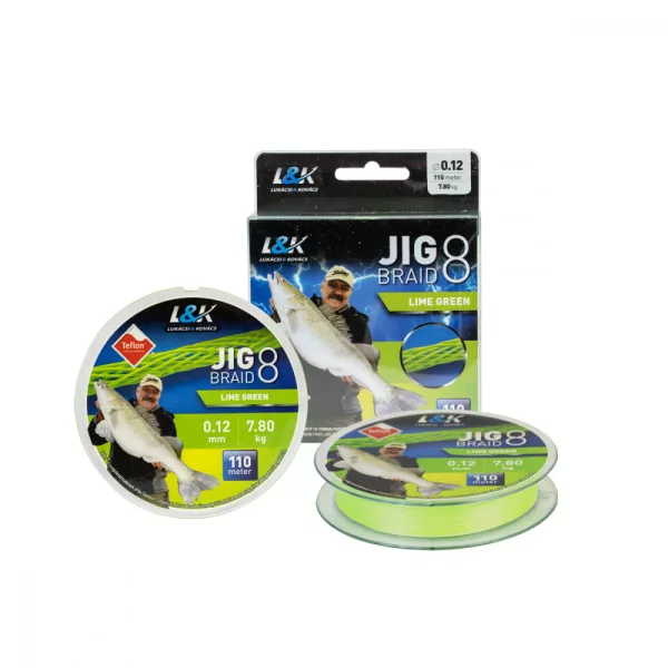 Vlasec L&K Jigová pletenka 0,12Mm 7.8 Kg 110M Limeta zelená