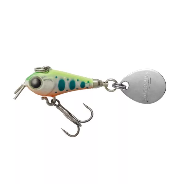Tiemco Riot Blade S 2,0cm 5gr 102 Holo Chartreuse Hřbet Yamame Spinnertail
