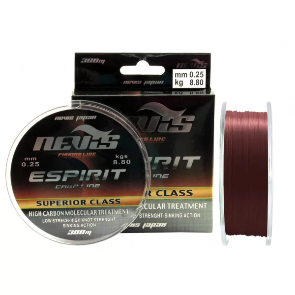 Nevis Espirit 300m 0.25mm Monofilní hlavní vlasec-Bordová