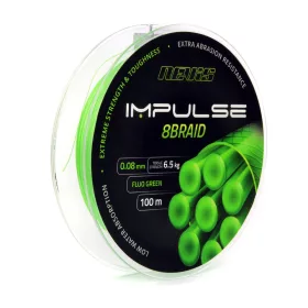   Nevis Impulse 8Braid 100m 0.08mm Pletený hlavní vlasec-Fluo zelený