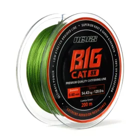 Nevis Big Cat 200m 0.80mm Pletený hlavní vlasec-Zelený