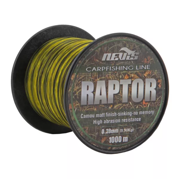 Nevis Raptor 1000m 0.35mm Monofilní hlavní vlasec-Žlutá+zelená