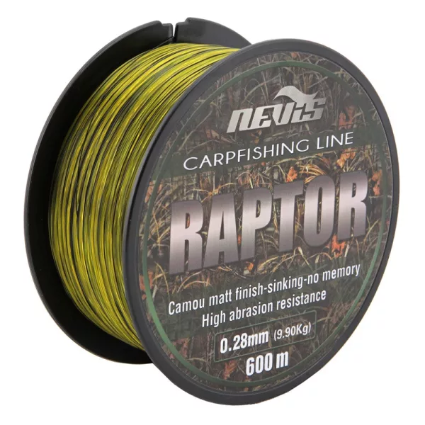 Nevis Raptor 600m 0.30mm Monofilní hlavní vlasec-Žlutá+zelená