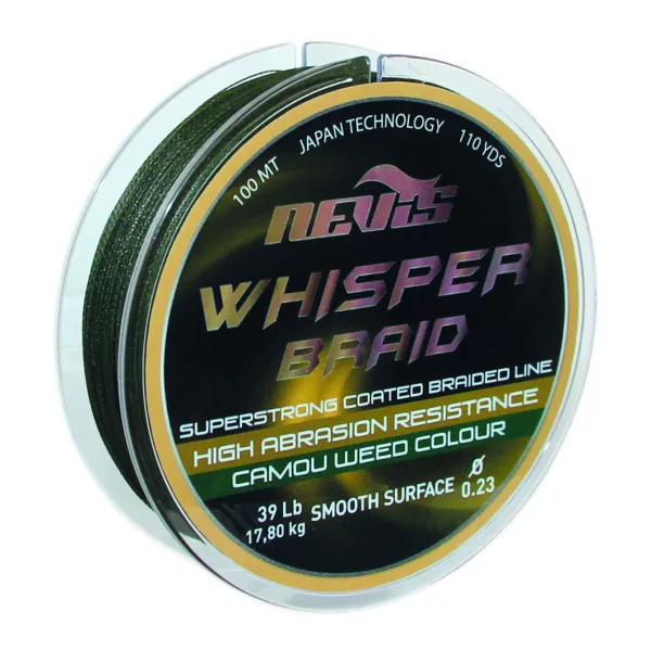 Nevis Whisper 100m 0.26mm Pletená hlavní šňůra-Tmavě zelená