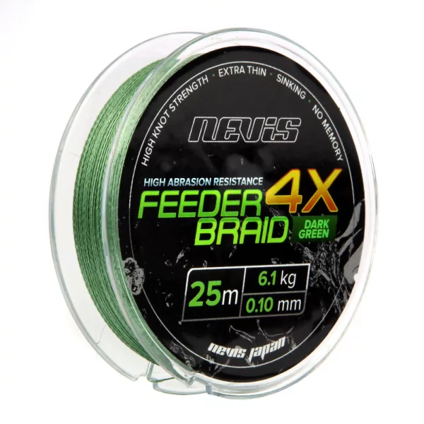 Nevis Feeder Braid 0.12mm 25m Pletená návazcová šňůra-Zelená