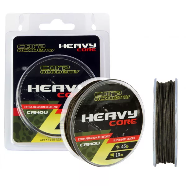 Carp Academy Heavy Core 10m 0.80mm 45lb Camo Pletená návazcová šňůra-Bahenní