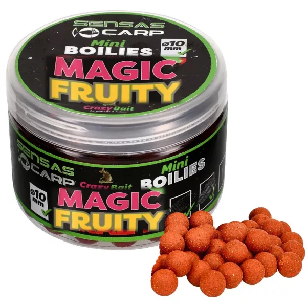 Sensas Mini Boilies Crazy Magic Fruity 10mm Nástrahové boilies 80gr