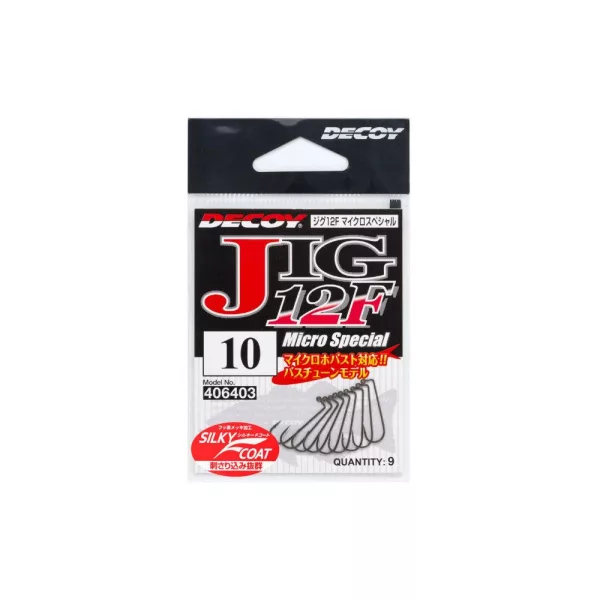 Decoy Jig12F Micro Special #8 Jednohrotý Jig háček s očkem a protihrotem, 9ks