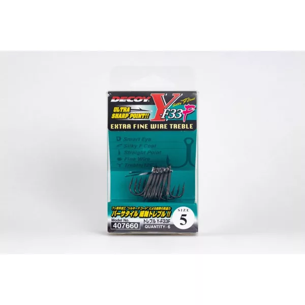 Decoy Y-F33F Extra Fine Wire #6 Očkový Trojháček s protihrotem 8ks