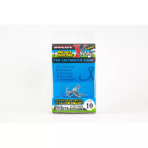 Decoy Y-S25S Saltwater Game #10 Očkový trojháček s protihrotem 8ks