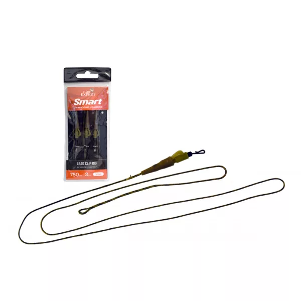 Carp Expert Smart 75cm Hnědý předvázaný Leadcore návazec s rychlospojkou 3ks