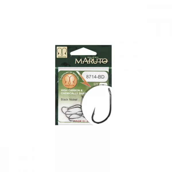 Maruto Háček 8714Bd Carp Hooks Hc T.D.E.5° Barbed Forged Black Nickel 10