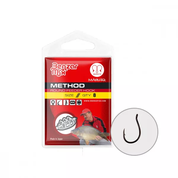 Maruto 4626 12 Benzar Round Feeder Háček 8ks/bal