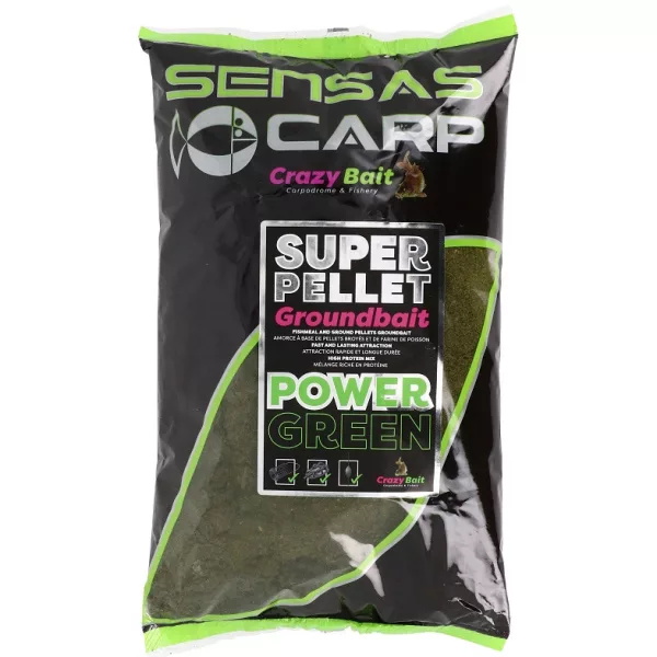 Sensas Super Pellet Crazy Green Krmivo 1kg