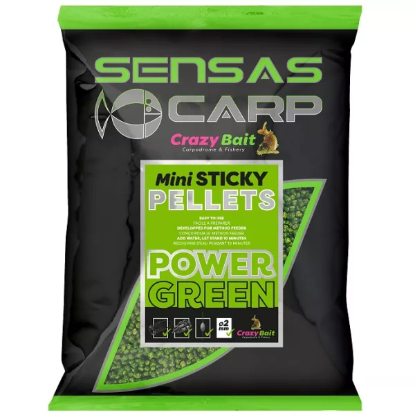 Sensas Pellet Mini Sticky Green Krmné pelety 700gr