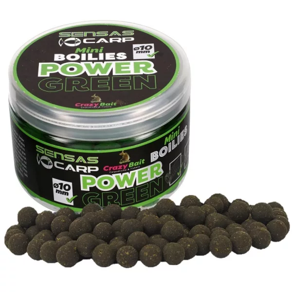 Sensas Mini Boilies Crazy Green 10mm Nástrahové boilies 80gr