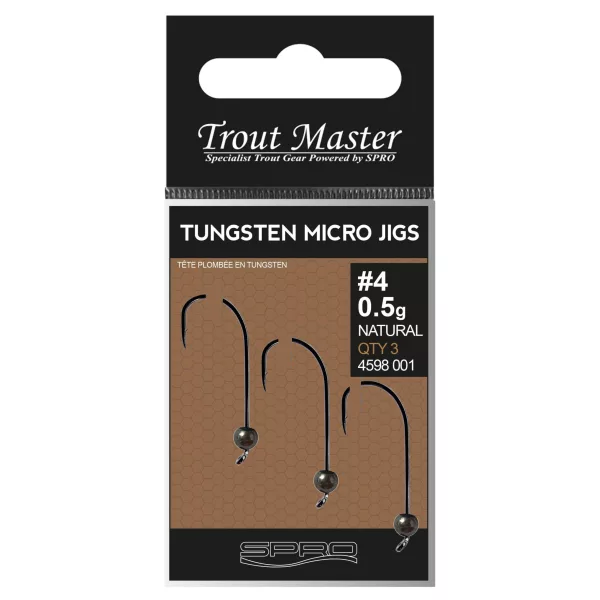 Spro Trout Master Tungsten Micro Jigs Natural 0,5g #4 jigová hlavička