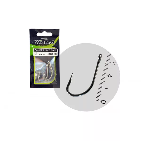 Wizard Zander Live Bait Pro Očko s protihrotem 4/0 Háček na candáty