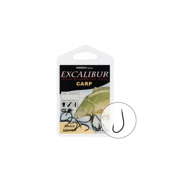 Excalibur Háček Říční Feeder Černý 14