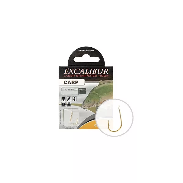 Excalibur Vázaný Hák Carp Classic, Gold No.4