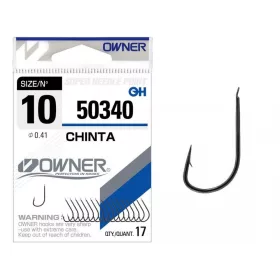   Owner Chinta 50340 10 Háček s protihrotem, lopatkový, na jemné návazce 17ks
