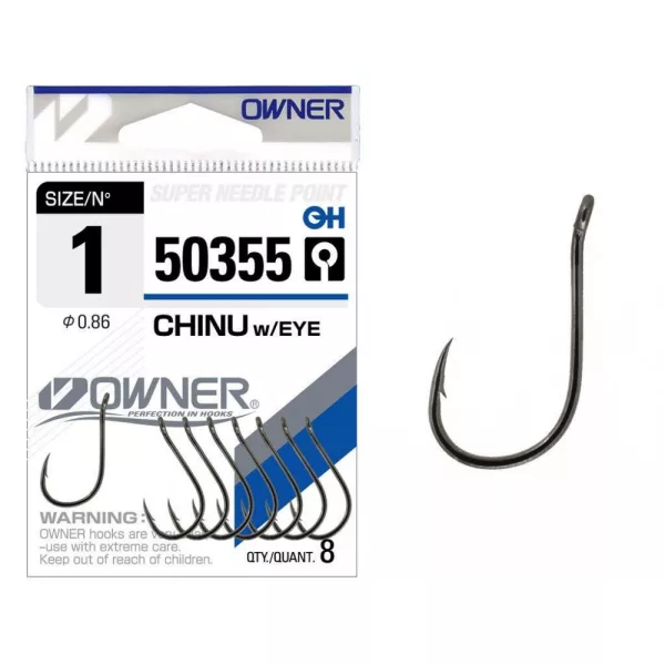 Owner Chinu We 50355 1/0 Boilie háček s protihrotem a očkem 7ks