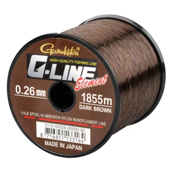 Gamakatsu G-line Element Hnědá 755m 0.40mm Monofil hlavní vlasec-Hnědá