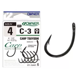   Owner Carp C-3 53263 2 Kaprový háček s protihrotem a očkem 5ks