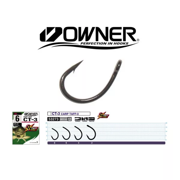 Owner Carp CT-3 53273 4 Boilie háček s protihrotem a očkem 7ks