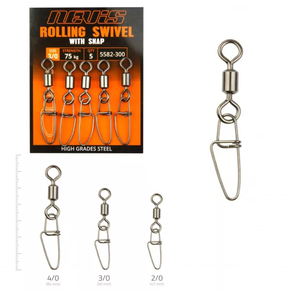 Nevis Extra Silný Obratlík S Bezpečnostní Karabinou 2/0