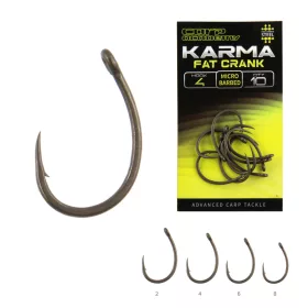   Carp Academy Karma Fat Crank 4 Háček s očkem a protihrotem 10ks