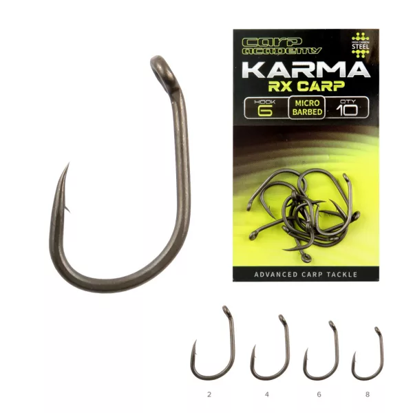Carp Academy Karma RX Carp Boilie háček se 2 očky a protihrotem 10ks