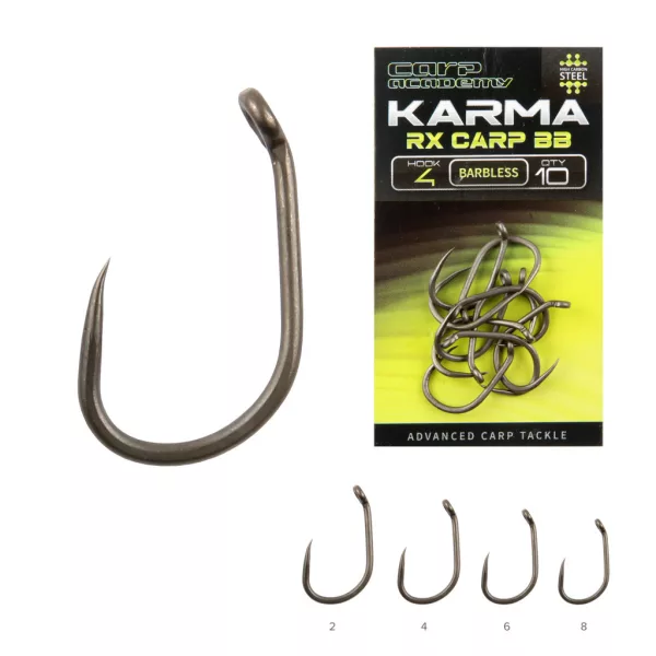 Carp Academy Karma RX Carp 6 Očkový, bezhrotý kaprový háček 10ks