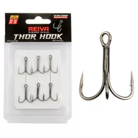  Nevis Powercat Treble Hook TR-21 Černý 6/0 5ks/balení Háček s očkem a protihrotem na dravé ryby