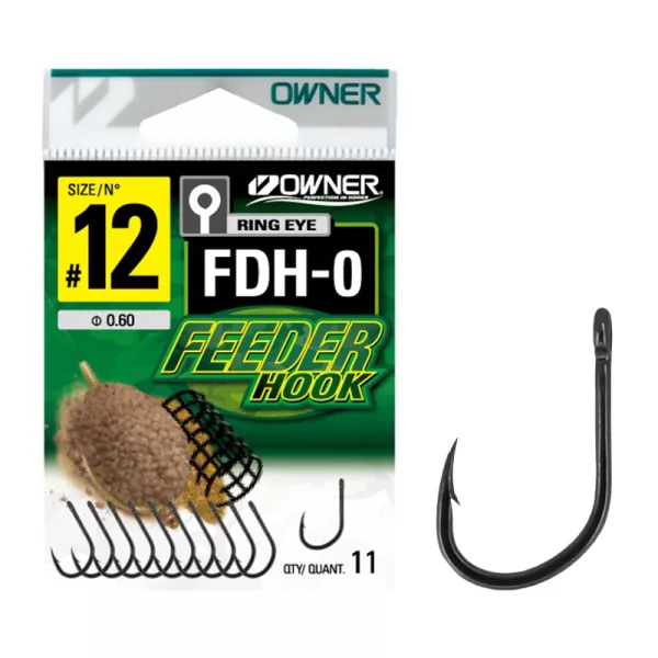 Owner FDH-0 10 háček na feeder s očkem a protihrotem 10ks