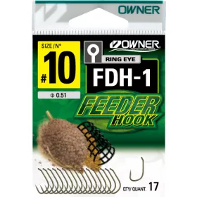 Owner FDH-1 12 Háček s očkem, s protihrotem, feeder 17ks