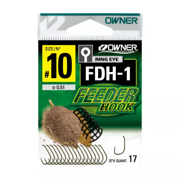 Owner FDH-1 12 Háček s očkem, s protihrotem, feeder 17ks