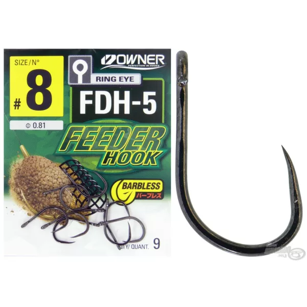 Owner FDH-5 16 Háček s očkem, bez protihrotu, feeder 10ks