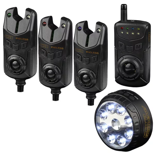 Carp Academy Endless elektrický signalizátor záběru 3+1 +stanová lampa
