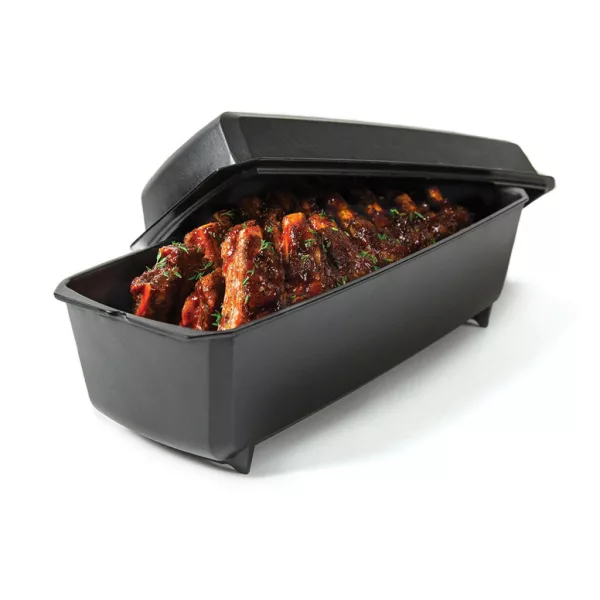 Broil King Litinový pekáč na žebra a srnčí hřbet, černý