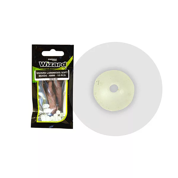 Wizard Na sumce Kulatá Fosforeskující 8mm Gumový korálek 10ks