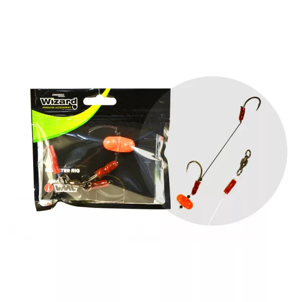 Wizard Monster Povrchový Livebait Double Monobraid Rig 6/0+8/0 Speciální Návazec na sumce