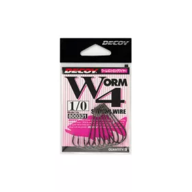   Decoy Worm 4 Strong Wire 1/0 Jednoháčkový háček na dravce s očkem a protihrotem 9ks