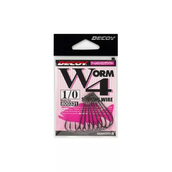 Decoy Worm 4 Strong Wire 3/0 Jednoháček s očkem a protihrotem pro dravé ryby 7ks