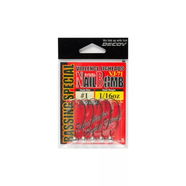 Decoy VJ-71 Nail Bomb #2 2,5gr Offset Jig Head 5ks