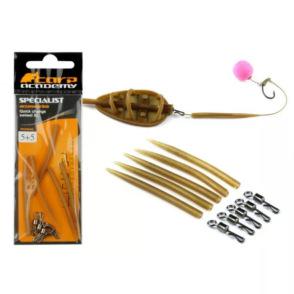 Carp Academy Rychlospona se silikonovou trubičkou XL 5+5ks