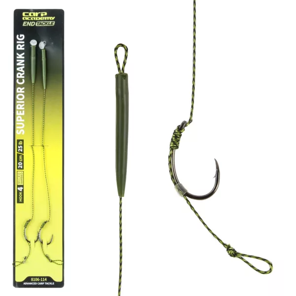 Carp Academy Crank Hook Rig 2 20cm Pletený kaprový návazec 2ks